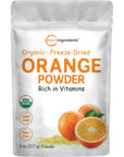 Organic Orange powder 8oz  100 Natural Fruit Powder  FreezeDried Oranges Source  No Sugar  Additives  Great Flavor for Drinks Smoothie  Beverages  NonGMO  Vegan Friendly