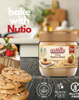 Nutio Creamy Hazelnut Spread  92 More Hazelnut 37 Less Added Sugar Palm Oil Free Gluten Free NonGMO Cocoa Free Peanut Free  14 oz Glass Jar