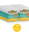 Sunnie Gluten Free Crackers  Healthy Single Serve Grain Free Sea Salt Crackers bags  Snacks for Kids  Adults  Made with Only 5 Ingredients  Low Calorie Vegan Snack  Individually Wrapped Snacks 144 oz  Pack of 16