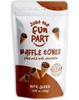 Just The Fun Part BiteSize Crispy Mini Waffle Cones with Premium Belgian Chocolate Great for Snacks Dessert Grab  Go  Kosher Milk Chocolate Pack of 1