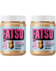 FATSO Crunchy Salted Caramel Peanut Butter - Natural Nut Spread w/Plant-based Seeds & Superfats - Keto-friendly, Gluten-free & Sugar-free Protein Butter - (16oz Jar, 2 Pack)