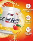 EHPlabs OxyShred Thermogenic Pre Workout Powder & Shredding Supplement - Clinically Proven Preworkout Powder with L Glutamine & Acetyl L Carnitine, Energy Boost Drink - Mango, 60 Servings