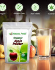 Z Natural Foods Organic Apple Powder Superfood Powder for Digestive Support and Energy Boost Ideal for Juice Smoothies and Recipes NonGMO Vegan GlutenFree Kosher 1 lb