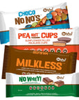 VeganAllergy Friendly Chocolate Candy Four Pack Sampler Milkless bar Choco No Nos Peanot Cups No Whey Bar  Dairy Free Nut Free Soy Free Gluten Free  No Whey Foods