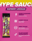 G Fuel Hype Sauce Energy Powder Packets Sugar Free Clean Caffeine Focus Supplement Water Mix Raspberry  Lemonade Flavor Focus Amino Vitamin  Antioxidants Blend  6 Stick Pack 025 oz