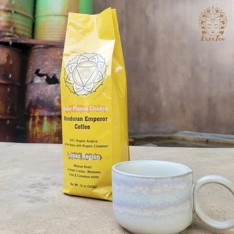 Ethiopian Yirgacheffe Coffee Beans  Arabica Whole Bean Light Roast Coffee wPeach Butterscotch  Lavender Notes  Brow Chakra Organic Coffee for Espresso Pour Over  French Press  KureTea 12 oz