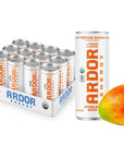 ARDOR ENERGY Sparkling Water Tropical Mango 12 pack with 100mg Organic Caffeine from Green Tea  200mg Organic LTheanine Focus  Calm No Sugar No Calories Vegan Gluten Free