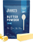 Judee’s Butter Powder - 24 oz - Dehydrated Butter for Cooking and Baking - Delicious and 100% Gluten-Free - Great for Baked Goods - Baking Ready Ingredient - Made from Real Butter