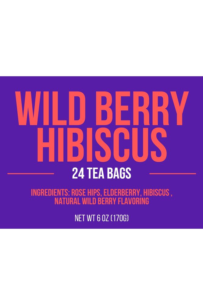 Revival Tea Company Wild Berry Hibiscus Tea  Herbal Tea Blend with Elderberry and Natural Wild Berry Flavor  Caffeine Free  24 Tea Bags