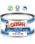 GEISHA Solid White Tuna In Water 12ozPack of 24 Canned Albacore Tuna  No Trans Fat  No Sugar Added  Kosher Certified  Gluten Free  Omega 3  Good Source of Protein