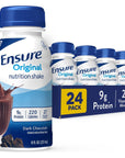 Ensure Original Dark Chocolate Nutrition Shake  Meal Replacement Shake  24 Pack Plastic Bottle Liquid