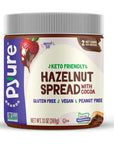 Pyure Hazelnut Spread with Cocoa 2 Net Carbs Keto Snack Gluten-Free, Peanut Free, Plant-Based Hazelnut Spread for Vegan Keto Friendly Food 13oz