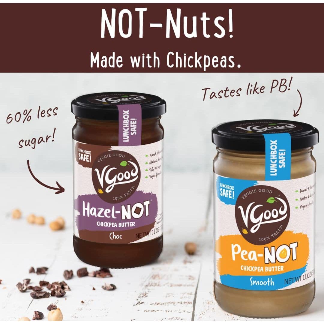 VGood PeaNOT and HazelNOT Choc Butter  Plantbased Nutfree Peanutfree Spread pack of 1 Chocolate