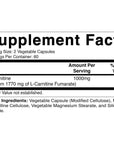 Vitamatic L-Carnitine Fumarate 1000 mg - 120 Vegetable Capsules (1 Bottle)