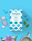 HELPS TEAS  Helps Relax Tea  Relaxing Organic herbal blend of Lemon Balm and Passionflower Fights Anxiety To Rest Better and Helps You Unwind  16 Tea Bags