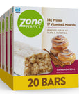 ZonePerfect Protein Bars 14g Protein 17 Vitamins  Minerals Protein Snack Cinnamon Roll 20 Bars