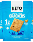 Keto low carb crackers Sea Salt Keto friendly zero carb no sugar added gluten free 3 Packs almond flour crackers absolutely gluten free healthy snacks for adults and kids paleo friendly