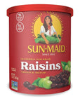 Sun-Maid California Sun-Dried Raisins - 13 oz Resealable Canister - Dried Fruit Snack for Lunches, Snacks, and Natural Sweeteners