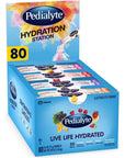 Pedialyte Hydration Station Multipack, Electrolyte Hydration Drink, 0.6-oz Electrolyte Powder Packets, 80 Count