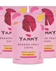 Yammy Dried Dragon Fruit Chips (Pack of 3) for Drinks, Refreshers, 1 Ingredient Superfood Snack, Healthy, Dehydrated Pitaya Pieces, Yummier Than Freeze Dried Dragonfruit Chunks, Gluten Free, Vegan