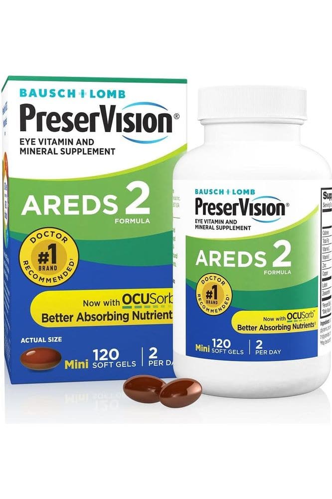 PreserVision AREDS 2 Eye Vitamin &amp; Mineral Supplement, Contains Lutein, Vitamin C, Zeaxanthin, Zinc &amp; Vitamin E, 120 Softgels (Packaging May Vary)