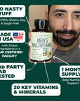 Multivitamin for Men - Daily Mens Multivitamins & Multiminerals Supplement for Energy, Focus and Performance. Mens Vitamins A, C, D, E & B12, Zinc, Calcium, Magnesium & More. 30 Days of Multi Vitamin