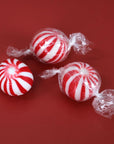 Jumbo Peppermint Balls  3 Pounds  Bulk Mint Hard Candy  Red and White Candy  Bulk Individually Wrapped Mints