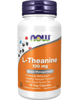 NOW Supplements, L-Theanine 100 mg with Decaf Green Tea, Stress Management*, 90 Veg Capsules