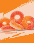 Mini Peach Rings Gummies Sour and Sweet Candy Bulk Pack 2 Pounds