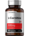 L Carnitine Supplement 500mg | 60 Capsules | as L-Carnitine L-Tartrate | Non-GMO and Gluten Free | by Horbaach