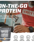 MTN OPS Ammo Protein Powder Meal Replacement Shake for Lean Muscle Building, Strawberries & Cream Flavor, 28 Servings