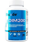 Fitcode Diindolylmethane DIM Supplement for Men - Advanced Dim 200mg with Dim plus Bioperine for Enhanced Absorption - Vegan Non-GMO Hormone Balance Supplement for Enhanced Energy Mood and Performance