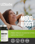 LES Labs Mood Boost - Stress Relief, Mood Support, Deep Relaxation & Better Sleep - 5-HTP, Ashwagandha, Rhodiola Rosea, Magnesium, L-Theanine & GABA - Non-GMO Supplement - 60 Capsules