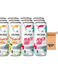 Celsius Sparkling Energy Drink Peach & Tropical Vibe - 12 fl oz - Variety Pack (12 Pack)