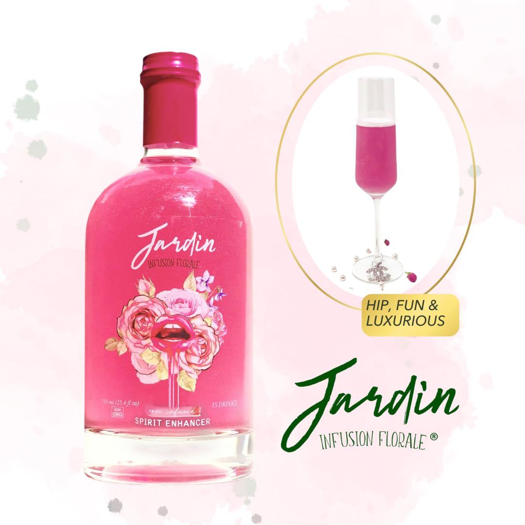 PREMIUM Rose Keto Mocktail Drink Mix Alcohol Free Skinny Sugar Free Cocktail Mixers  Rose Water for Mocktails  Aromatic and Floral Drink Glitter  254 Fl Oz