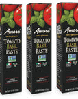 Amore Vegan Basil Tomato Paste In A Tube 45oz  Non GMO Certified and Made In Italy 3 pack