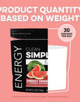 Clean Simple Eats Strawberry Watermelon Energy Drink Mix with 100mg Caffeine 30 Servings