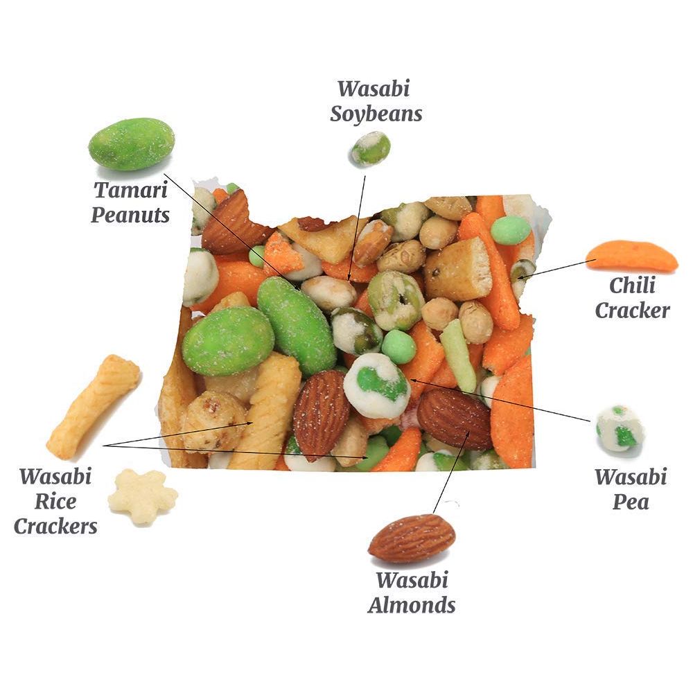 Oregon Farm Fresh Snacks Wasabi Pea Mix and Crackers  Locally Sourced and Freshly Made Wasabi Snacks Including Wasabi Peanuts Peas and Crackers  Enjoy Healthier Snacking 14 oz