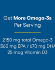 Natural Factors, Ultra Strength RxOmega-3 Fish Oil with Vitamin D3, High Potency Formula, 2,150 mg Omega-3 Per Serving, No Fishy Aftertaste, 150 Count (Pack of 1)