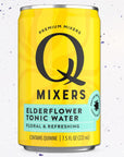 Q Mixers Elderflower Tonic Water Premium Cocktail Mixer Made with Real Ingredients 75oz Can  5 PACK