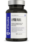 LES Labs Lyte Fuel - Electrolyte Replacement, Endurance, Performance, Muscle Cramping & Keto Support - Magnesium, Zinc, Potassium & Chromium - Non-GMO Supplement - 100 Capsules