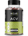 Nicari Nutrition - ACV | Apple Cider Vinegar + Pomegranate & Beet Juice Digestive Health Support Vegan Gummy Vitamins - 60 Count (30 Day Supply)