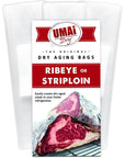 UMAi Dry Aging Bag for Steaks  Pack of 3 I Dry Age Bags for Meat Ribeye  Striploin Steak up to 1218lbs Home Steak Ager Refrigerator Bags NO Vacuum Sealer Required Tender Aged Beef in 2845 Days