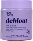 her own Debloat Gummy, Bloating and Gas Relief, Helps Reduce Water Retention, Supports Energy, with Apple Cider Vinegar and Dandelion, Gluten and Soy Free, Vegan, 60 Gummies, 60 Servings