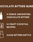 Angostura Cocoa Chocolate Cocktail Bitters 4oz Essential Bitters for Cocktails  Old Fashioned Cocktail Kit Bundle with Clear Bitters Bottle  14 Craft Cocktail Recipes  Perfect Angostura Chocolate Bitters for Cocktails Set for Home Bar Enthusiasts