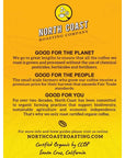 North Coast Roasting Company Medium Dark Roast Low Acid Organic Coffee Whole Bean  Big Sur Blend USDA Certified Organic Coffee Beans 12 Ounce Bag