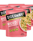 Sideaway Foods  Microwavable Cauliflower Rice Fresh Cauliflower Veggie Rice Low Carb Gluten Free Quick Prep Minute Rice 6 count  85oz Vegan Friendly Plant Based