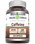 Amazing Formulas Caffeine 200Mg 240 Capsules Supplement | Non-GMO | Gluten Free | Made in USA