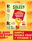 Solely Fruit Gummies Variety Pack of 4 Bundle - 1 of each flavor (Organic Mango, Mango and Orange, Mango and Guava, Mango and Passion Fruit) 13 oz total No Added Sugar Vegan Organic Whole Dried Fruit Snacks