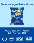 Gluten Free Chocolate Chip Mini Cookie Snack Packs by Partake | Vegan, Dairy Free, Peanut Free, Egg Free, Wheat Free, Treenut Free, Soy Free, Sesame Free | Allergy Friendly Cookies | Safe School Snack for Kids - 20 Packs